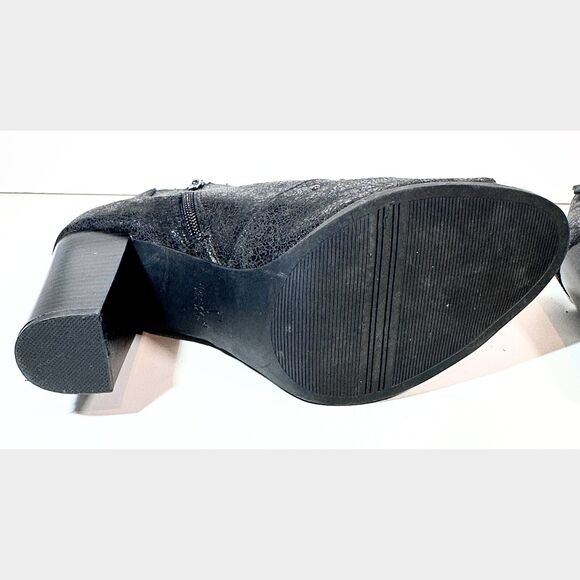 Studded Ankle Boots Sz 9 Simply Vera Faux‎ Leather Peep-Toe Goth Boho Moto Style - Picture 9 of 11